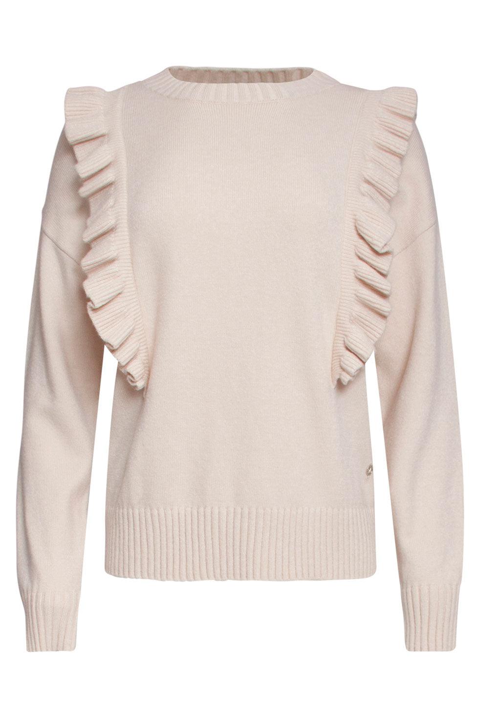 22680 Trui Ruffle Beige