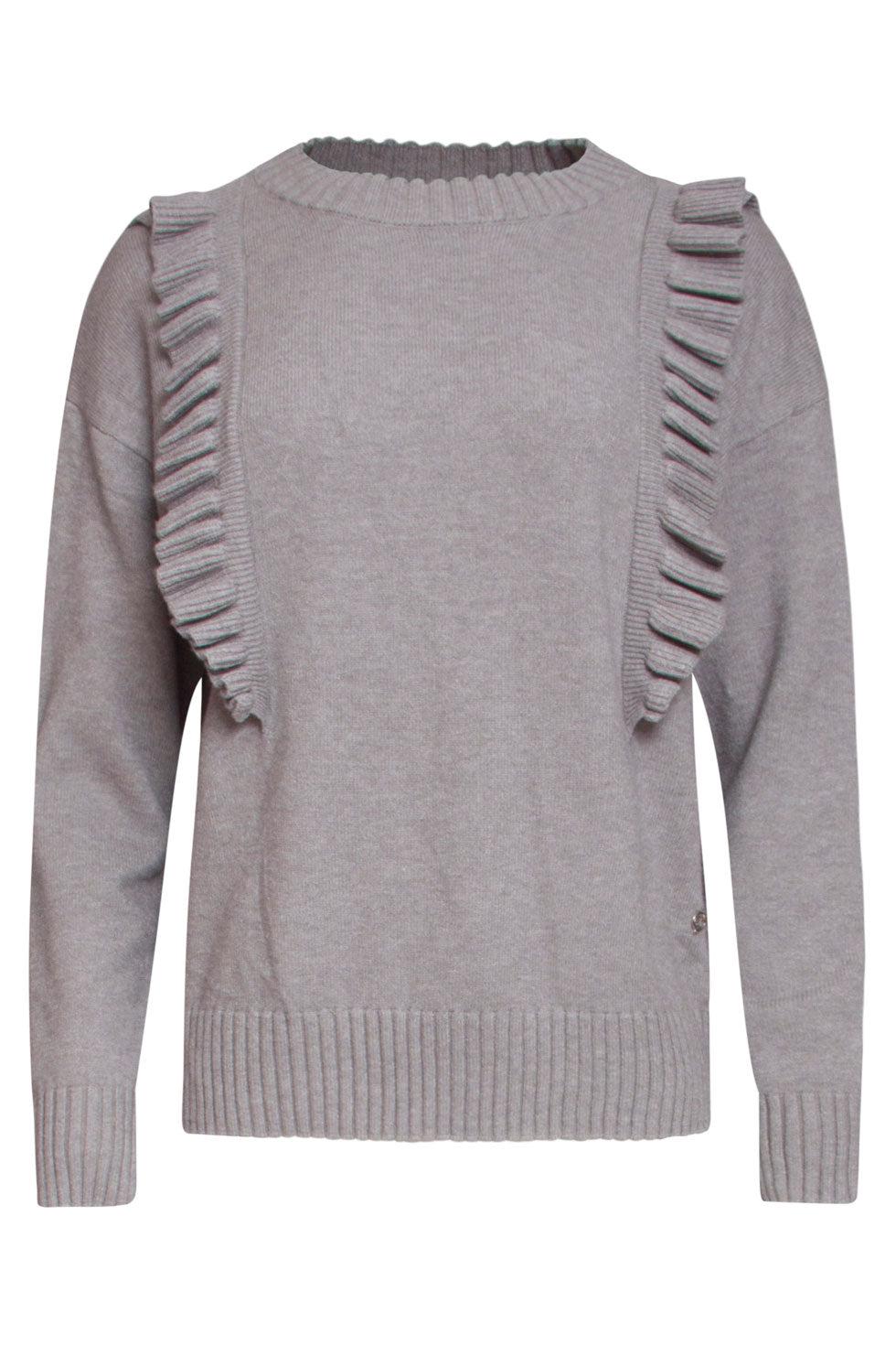 22680 Trui Ruffle Grijs