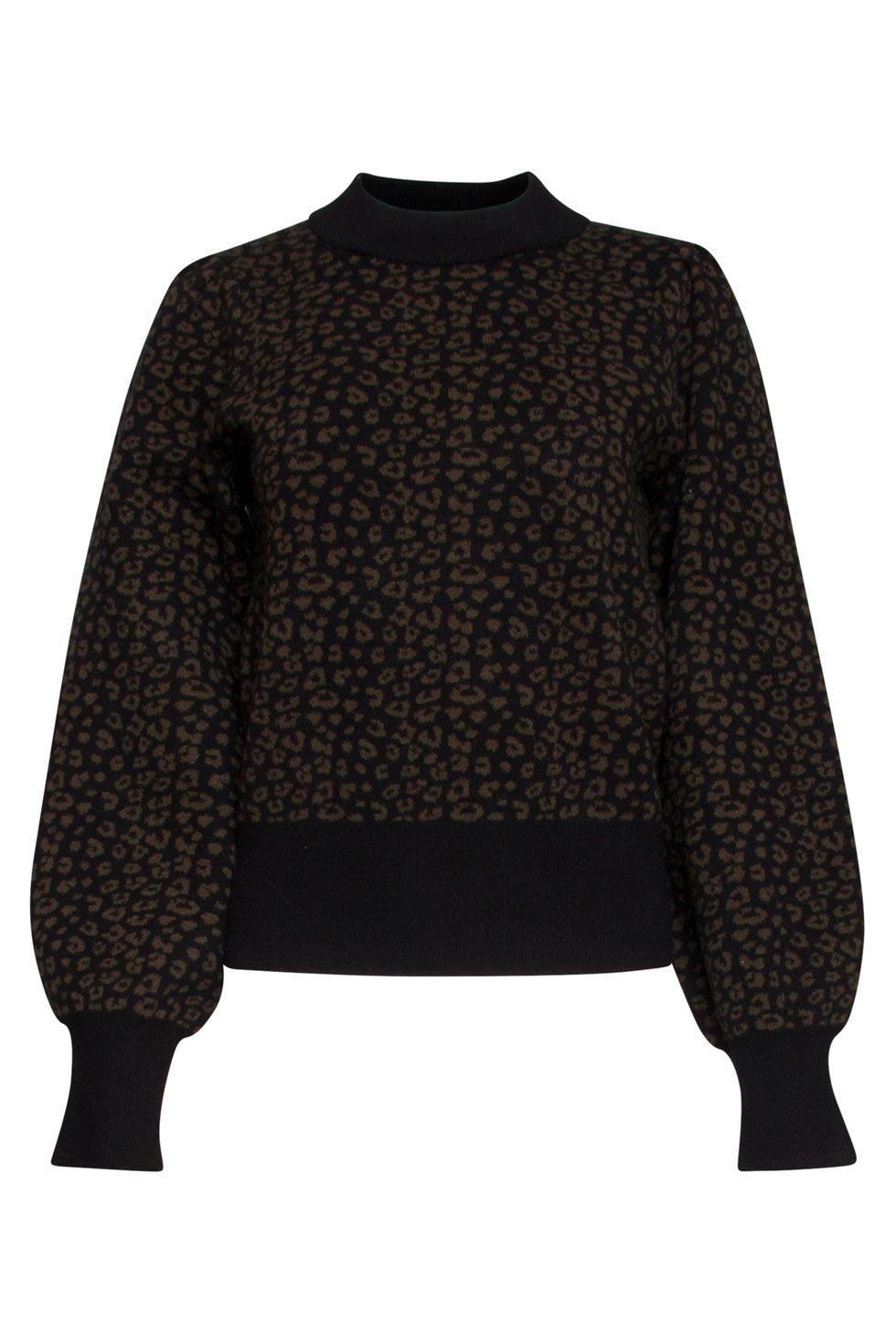 22688 Trui Viscose Pofmouwen Dierenprint