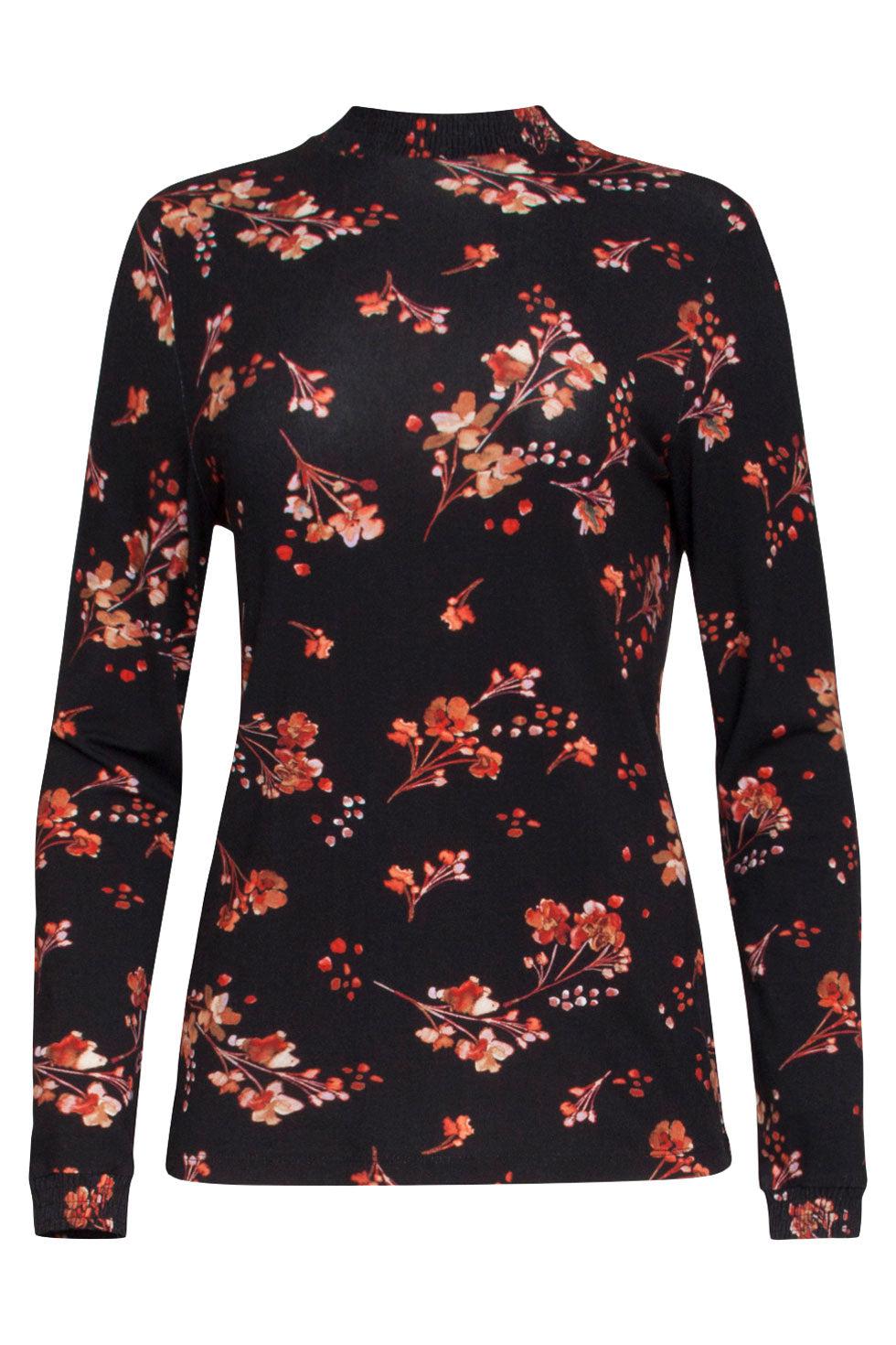 22702 Stretch Top Viscose Bloemen Print