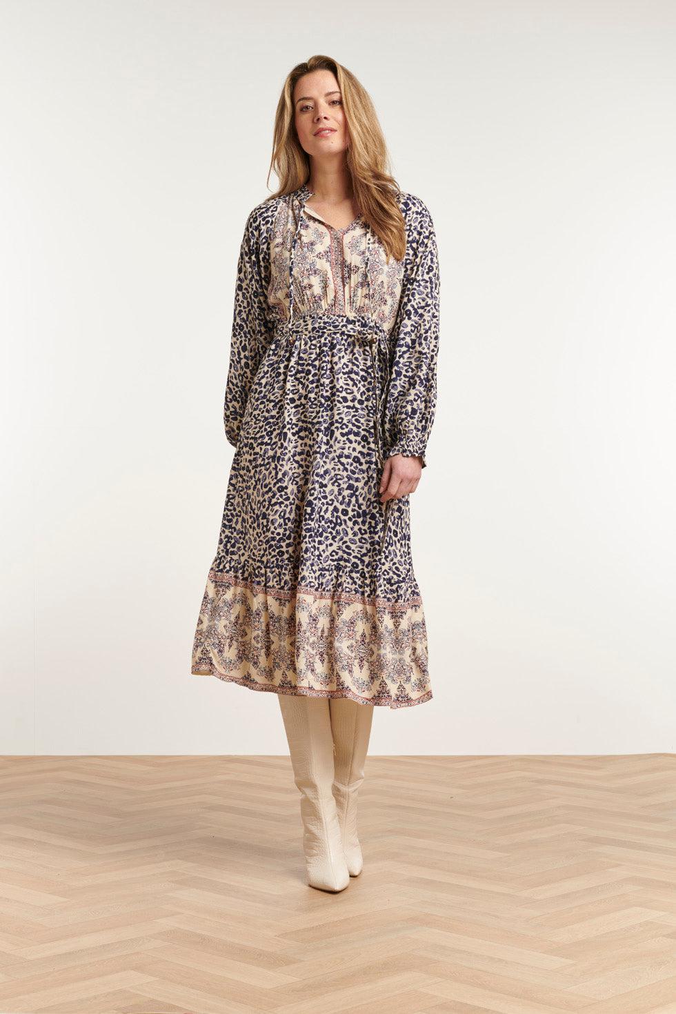 22713 Maxi Jurk Boho Viscose Rayon Mix & Match Print
