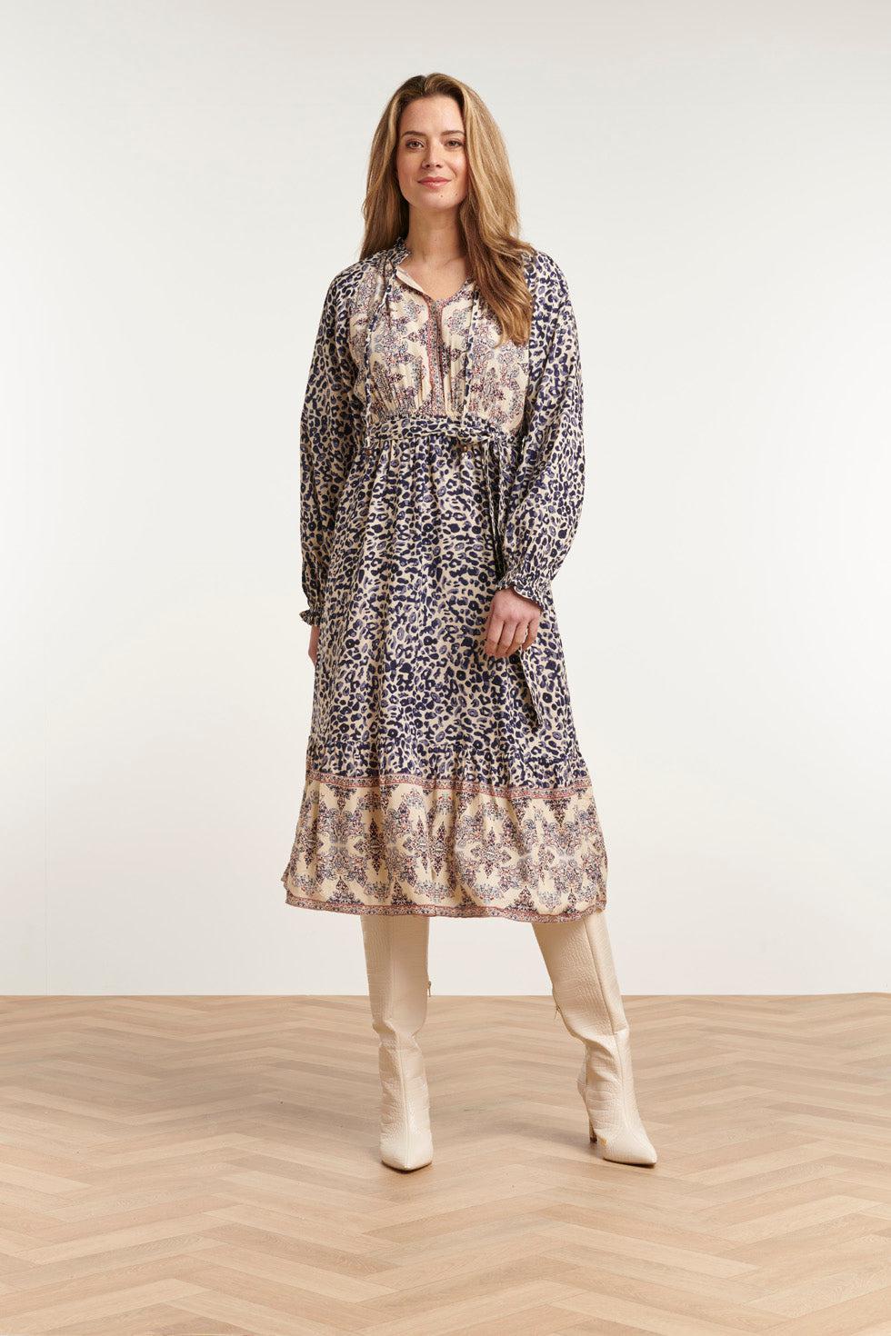 22713 Maxi Jurk Boho Viscose Rayon Mix & Match Print