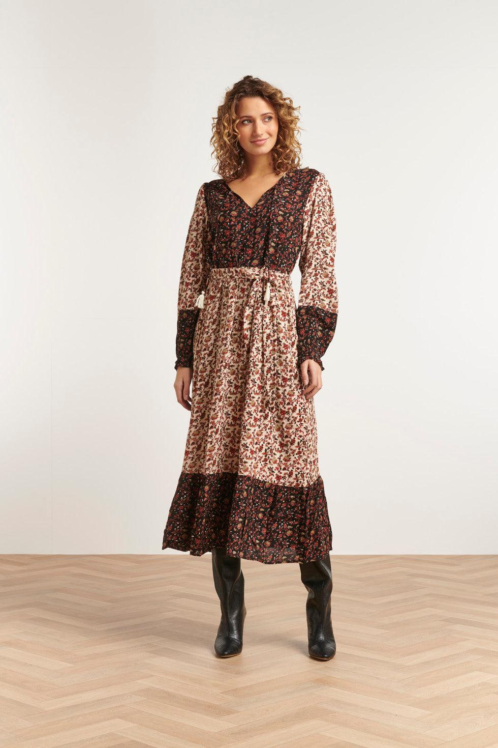 22717 Maxi Jurk Bloemen Mix & Match