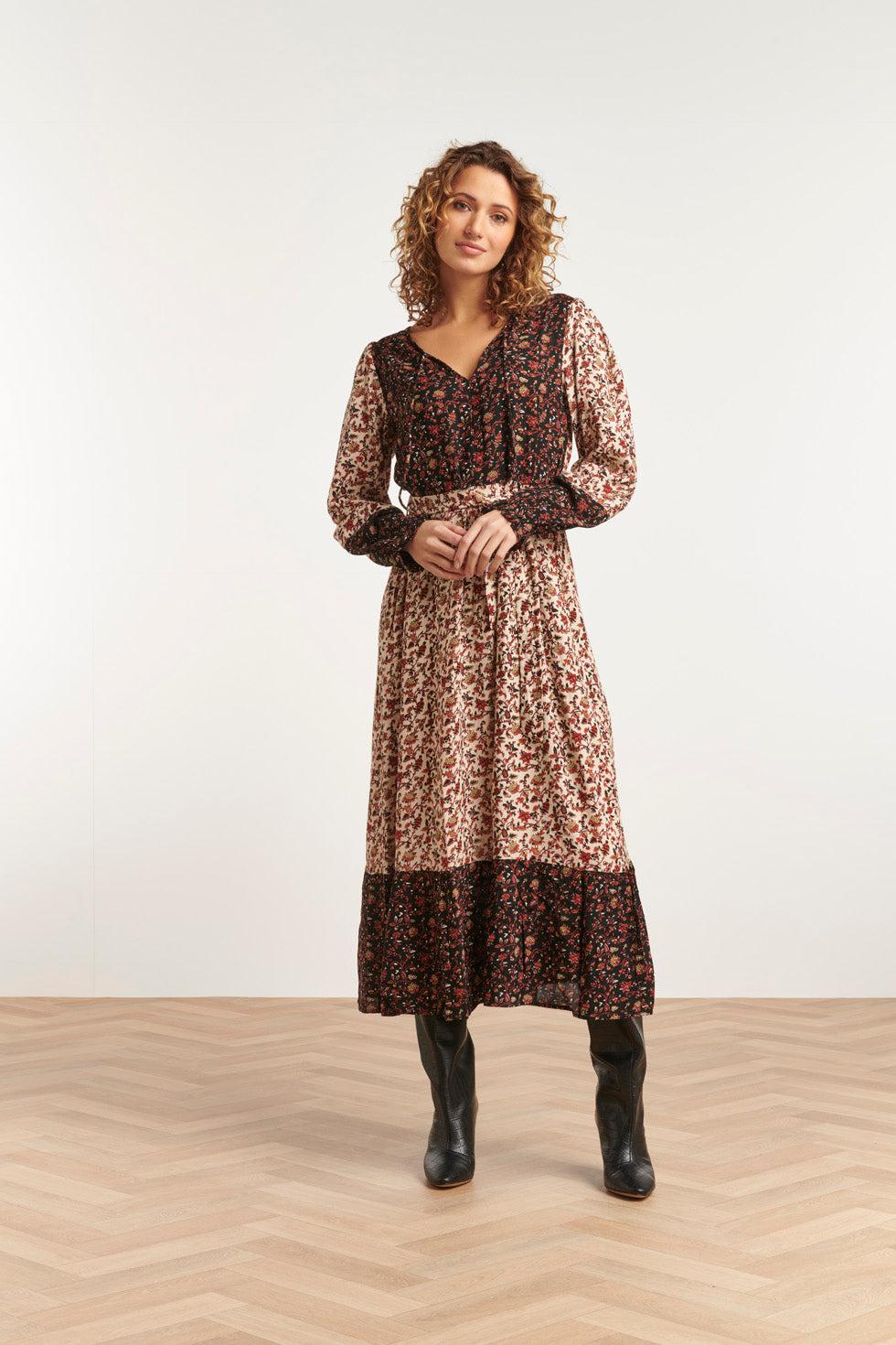 22717 Maxi Jurk Bloemen Mix & Match