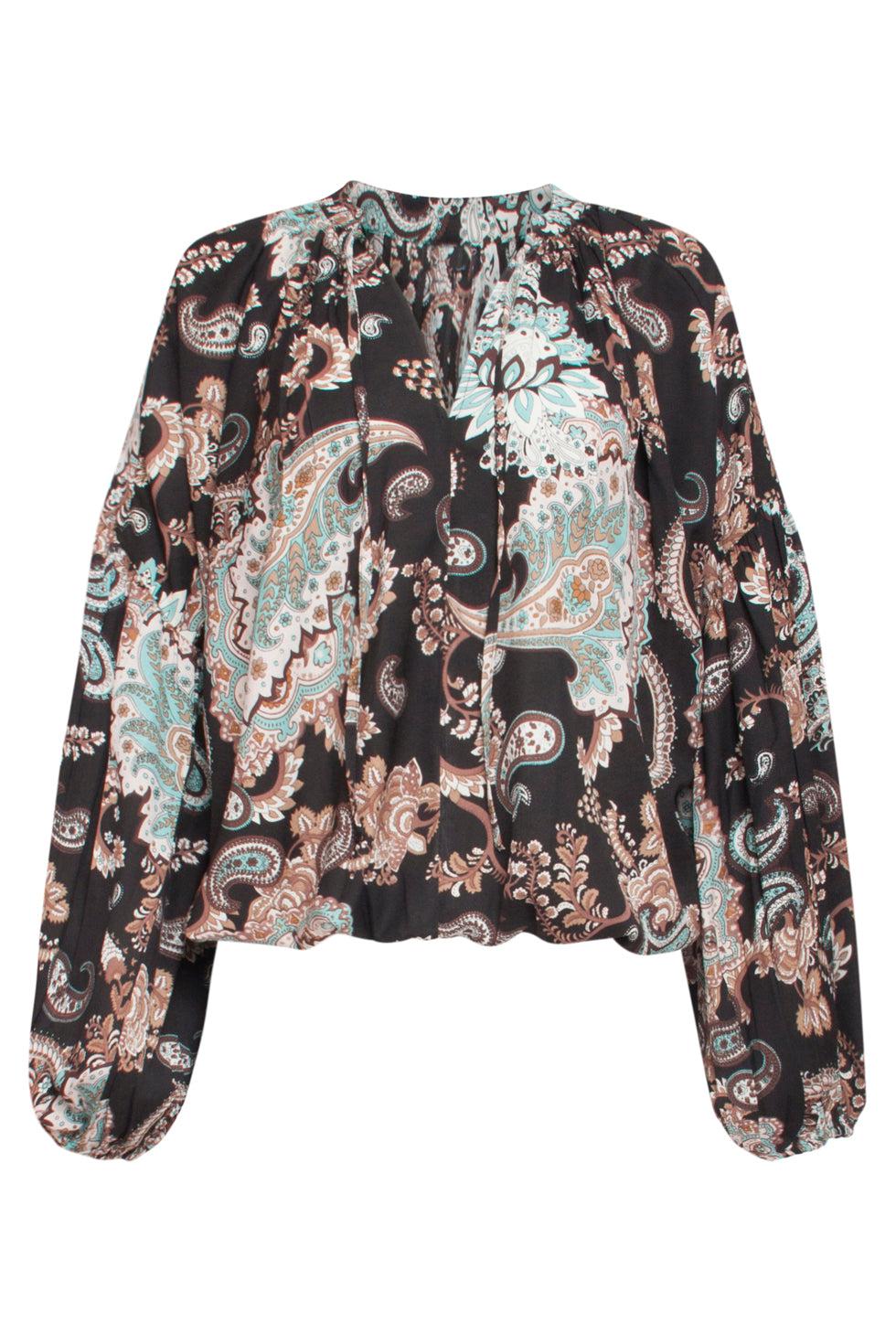 22721 Top Lange Pofmouwen Paisley Print