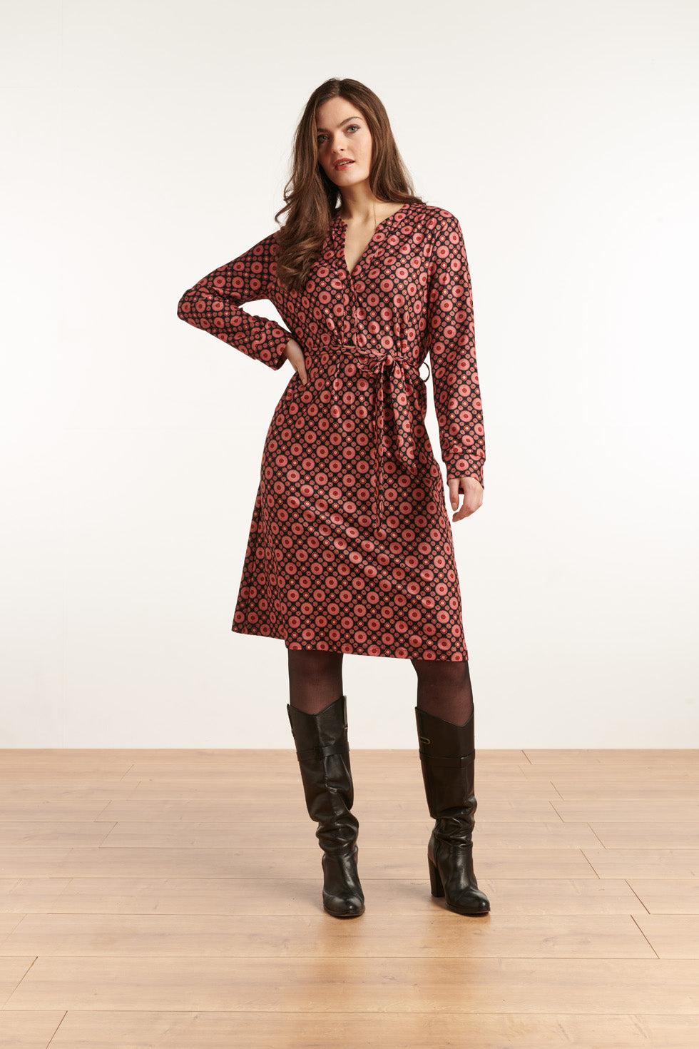 22839 Stretch Jurk Met Lange Mouwen