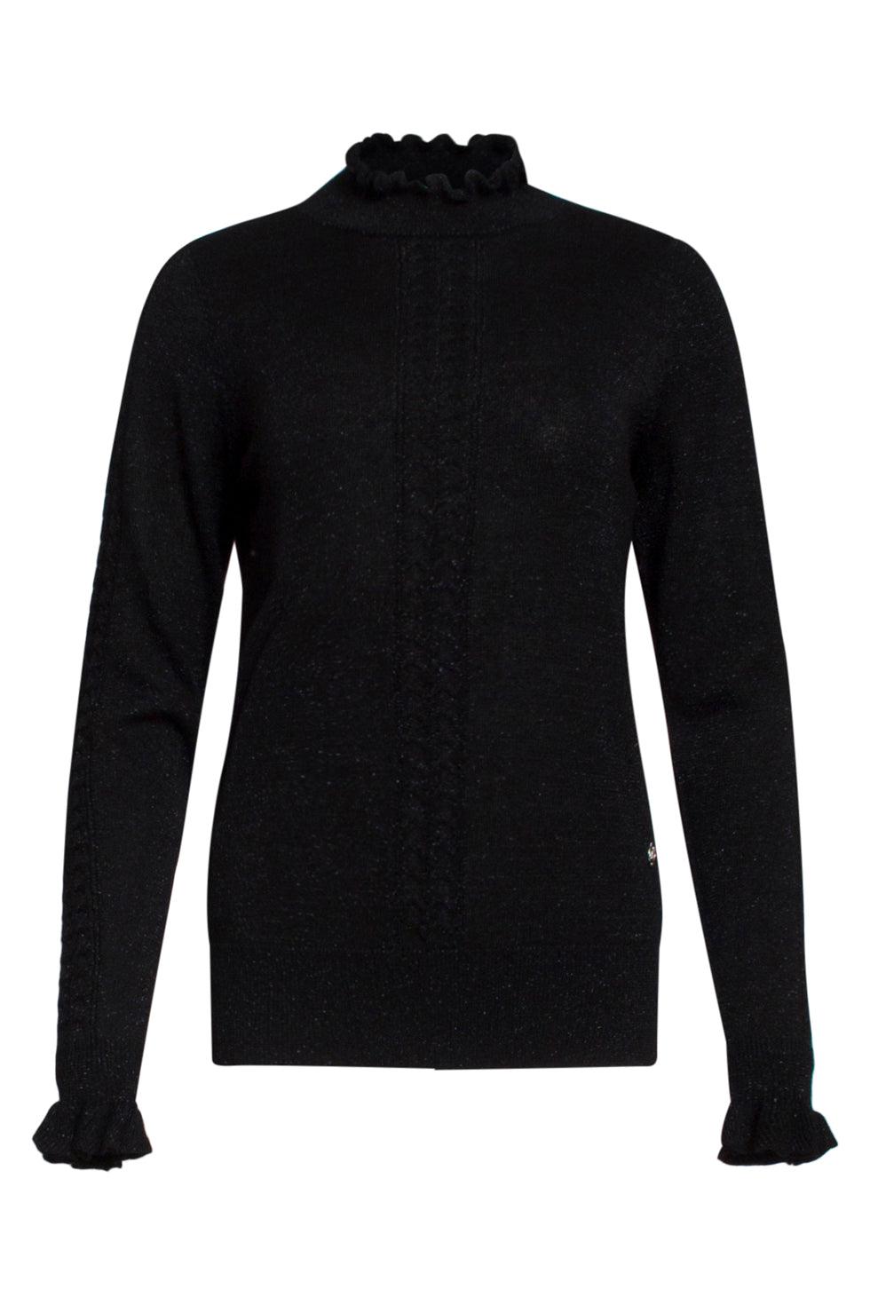 22851 Coltrui Met Ruffle En Lurex In Zwart