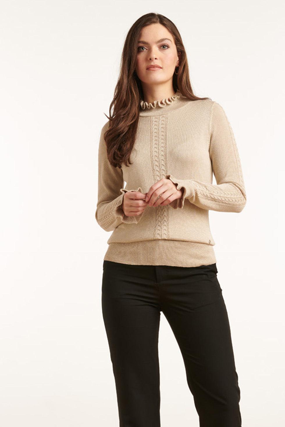 22851 Coltrui Met Ruffle En Lurex Sand
