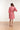 23039 Women's Stylish Casual Pink Red Collar Shirt Dress | Pink - Red