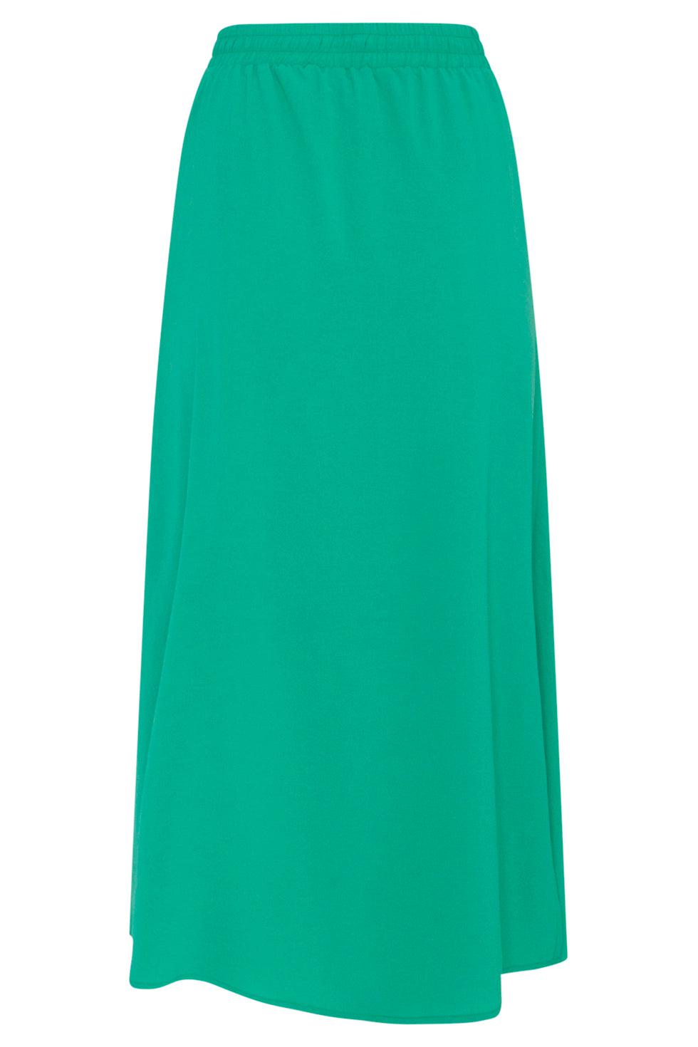 23048-530 Midi Damesrok Met Zijsplit | Green