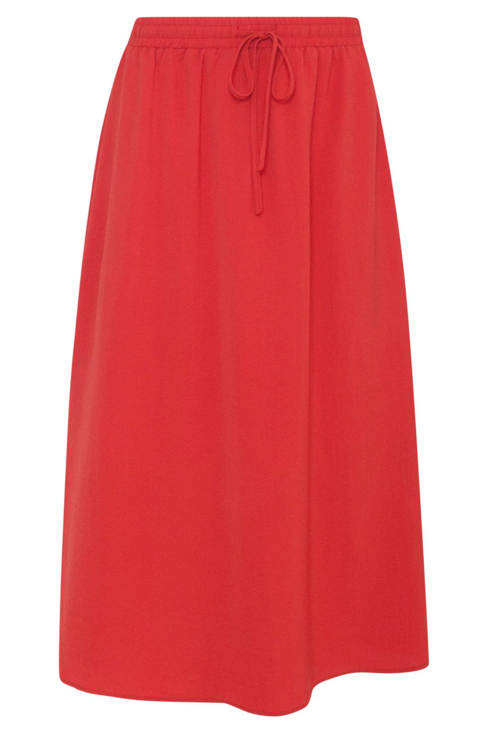 23048-743 Midi Damesrok Met Zijsplit Brique | Brique