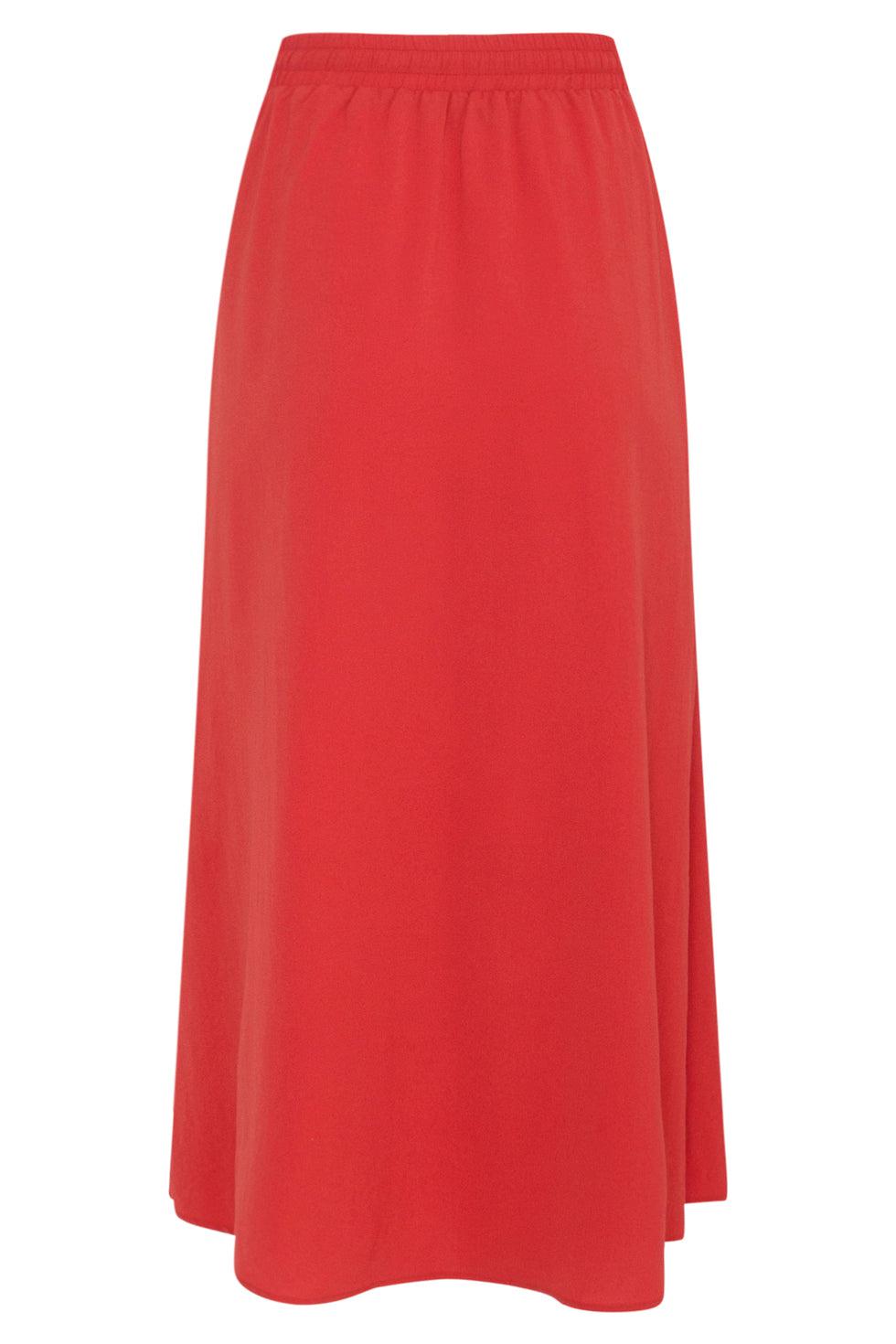 23048-743 Midi Damesrok Met Zijsplit Brique | Brique