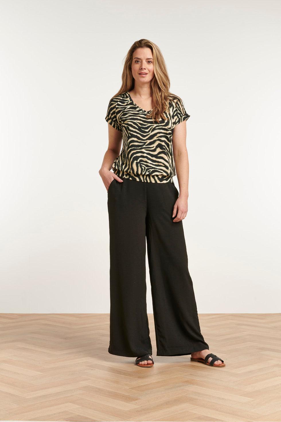 23049-999 Broek Met Hoge Taille E | Black