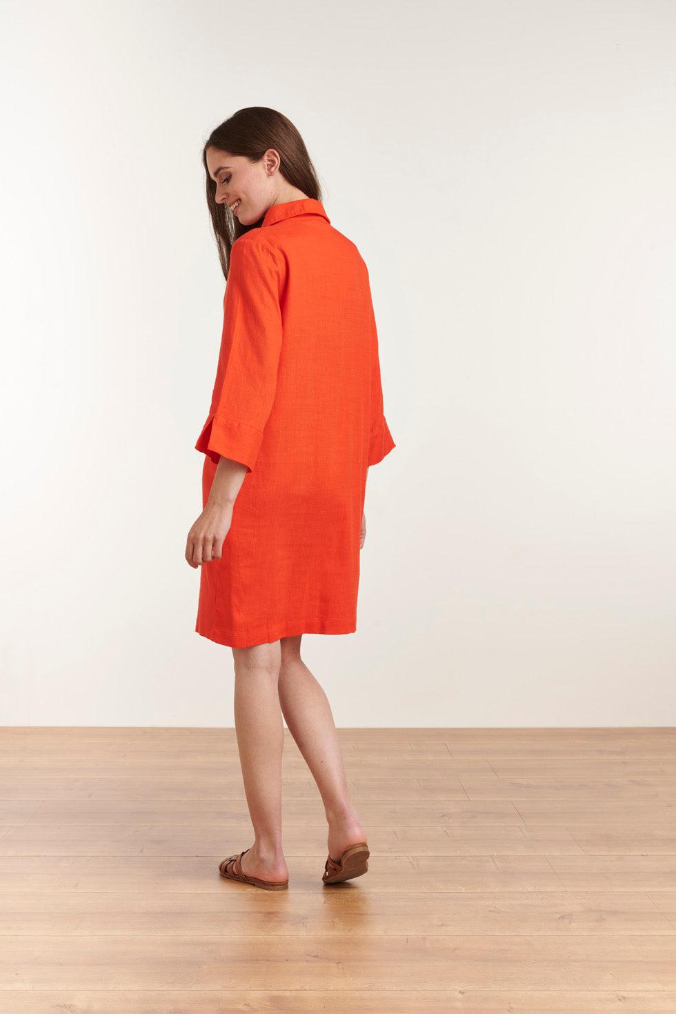 23080-250 Stijlvolle Kraagjurk Voor Vrouwen | Orange