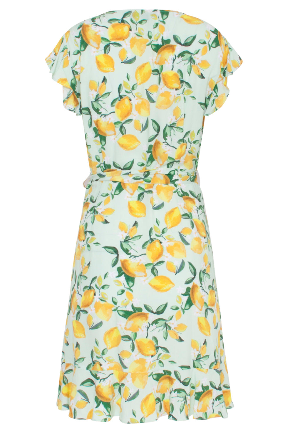 23096 Women'S Light Green And Yellow Short-Sleeves Dress | Light Green-Yellow
