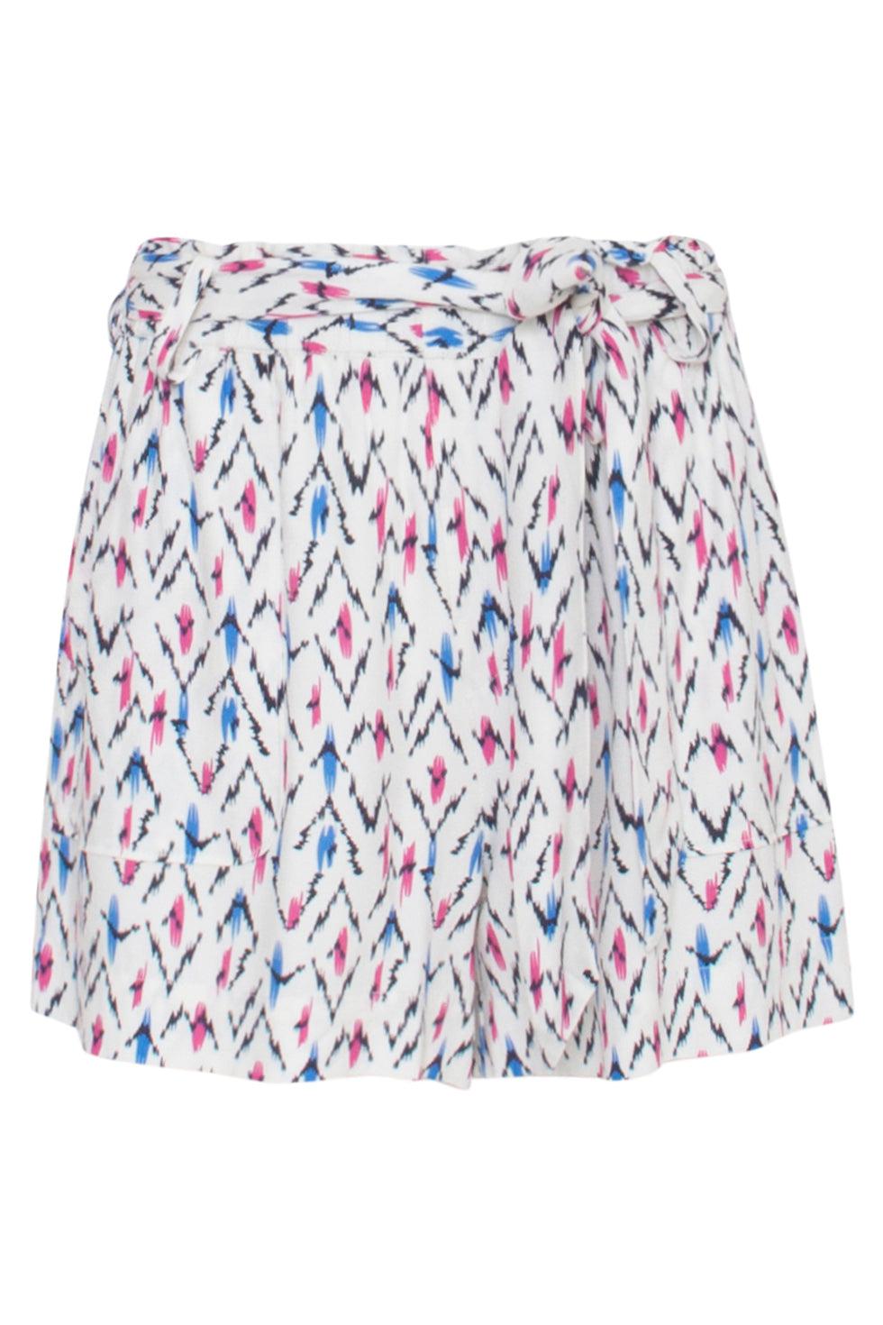 23100 Comfortabelestijlvolle Zomer Short | White-Multicolour