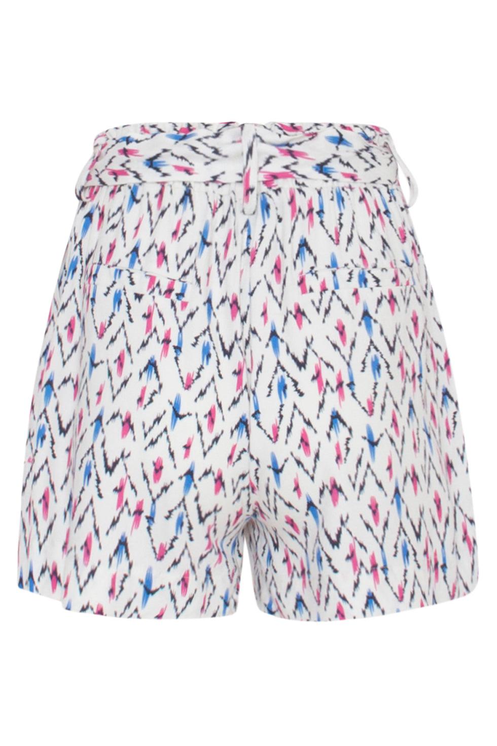 23100 Comfortabelestijlvolle Zomer Short | White-Multicolour