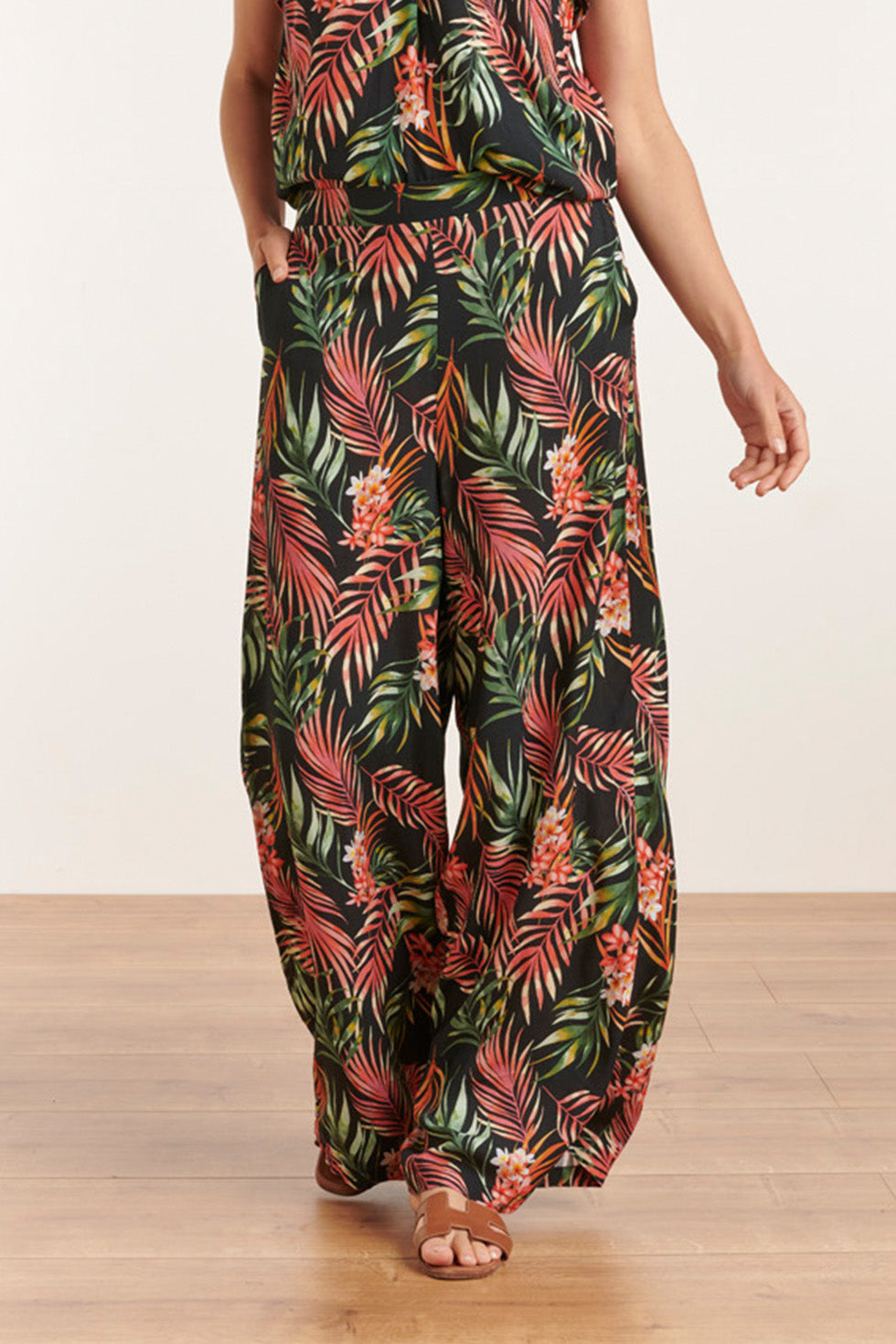 23110 Women'S Summer Browse Print Loose Fit Pants