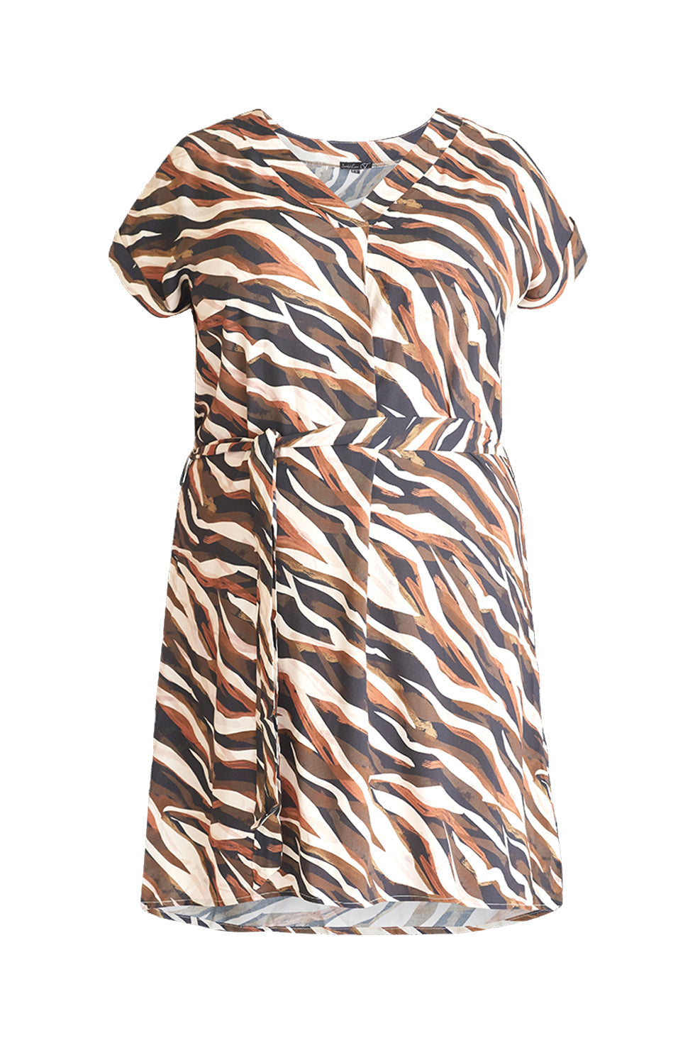 23122 Comfortabele Rayon Ecovero Jurk Met Zebraprintaarde Tinten | Zebra