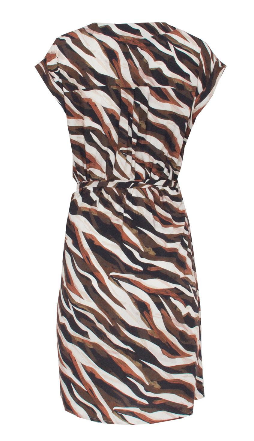 23122 Comfortabele Rayon Ecovero Jurk Met Zebraprintaarde Tinten | Zebra