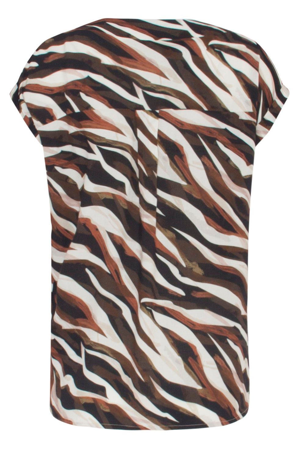 23123 Women Casual Short-Sleeve Stylish Zebra Print Top