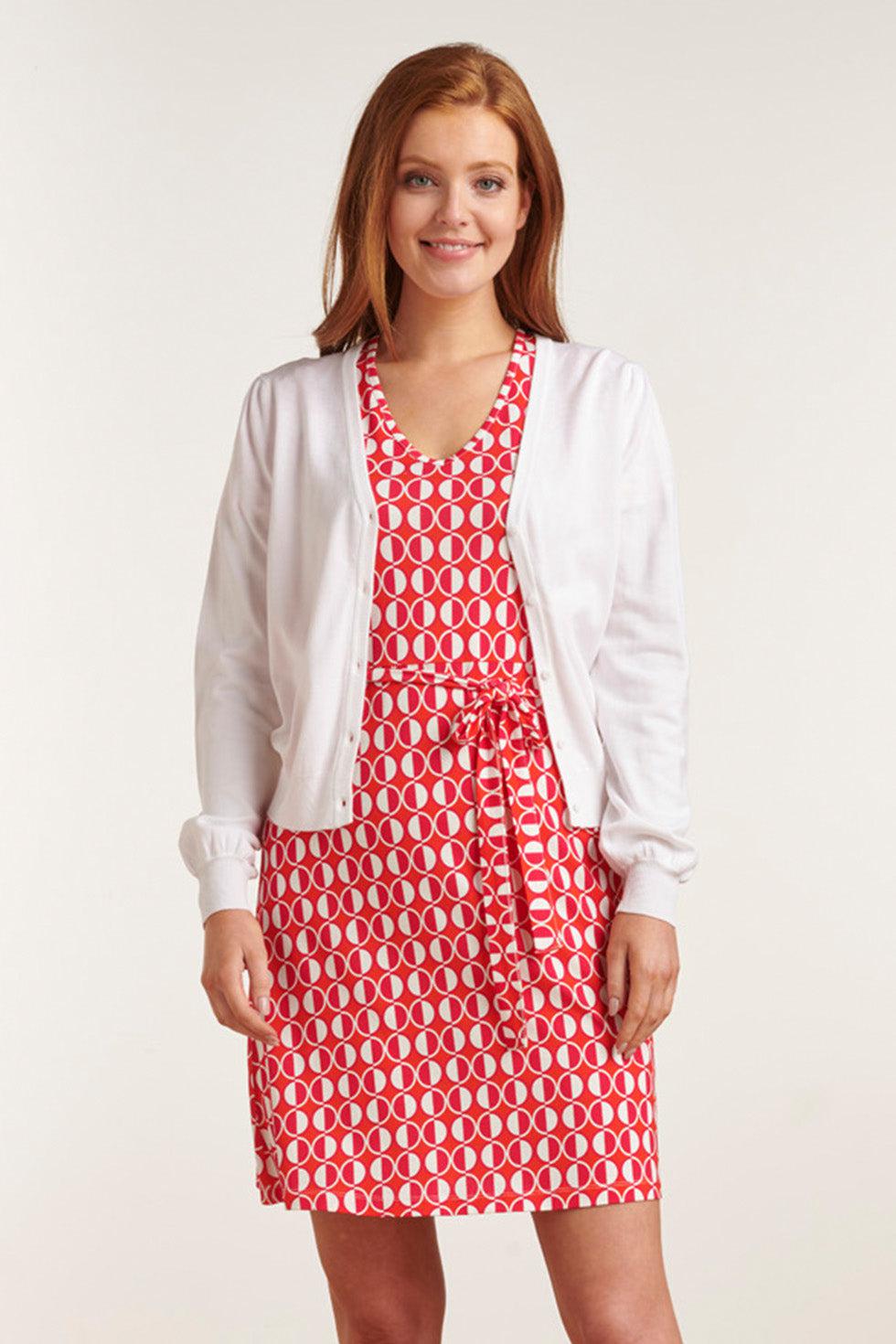 23152-000 Viscose Lange Mouw Vestjete | White