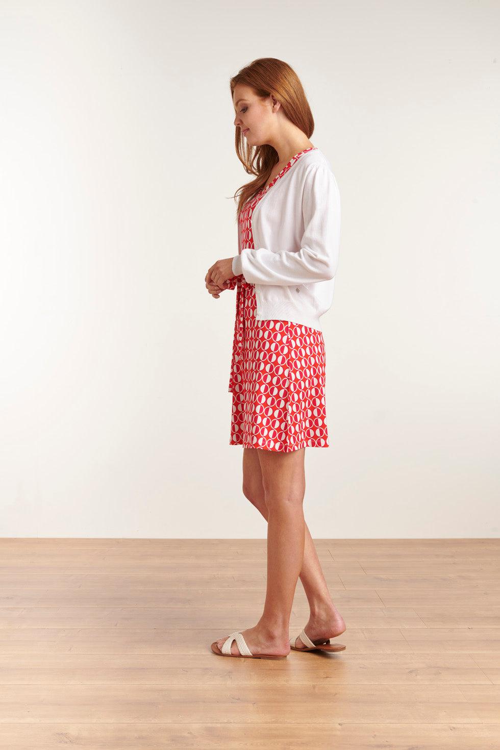 23152-000 Viscose Lange Mouw Vestjete | White