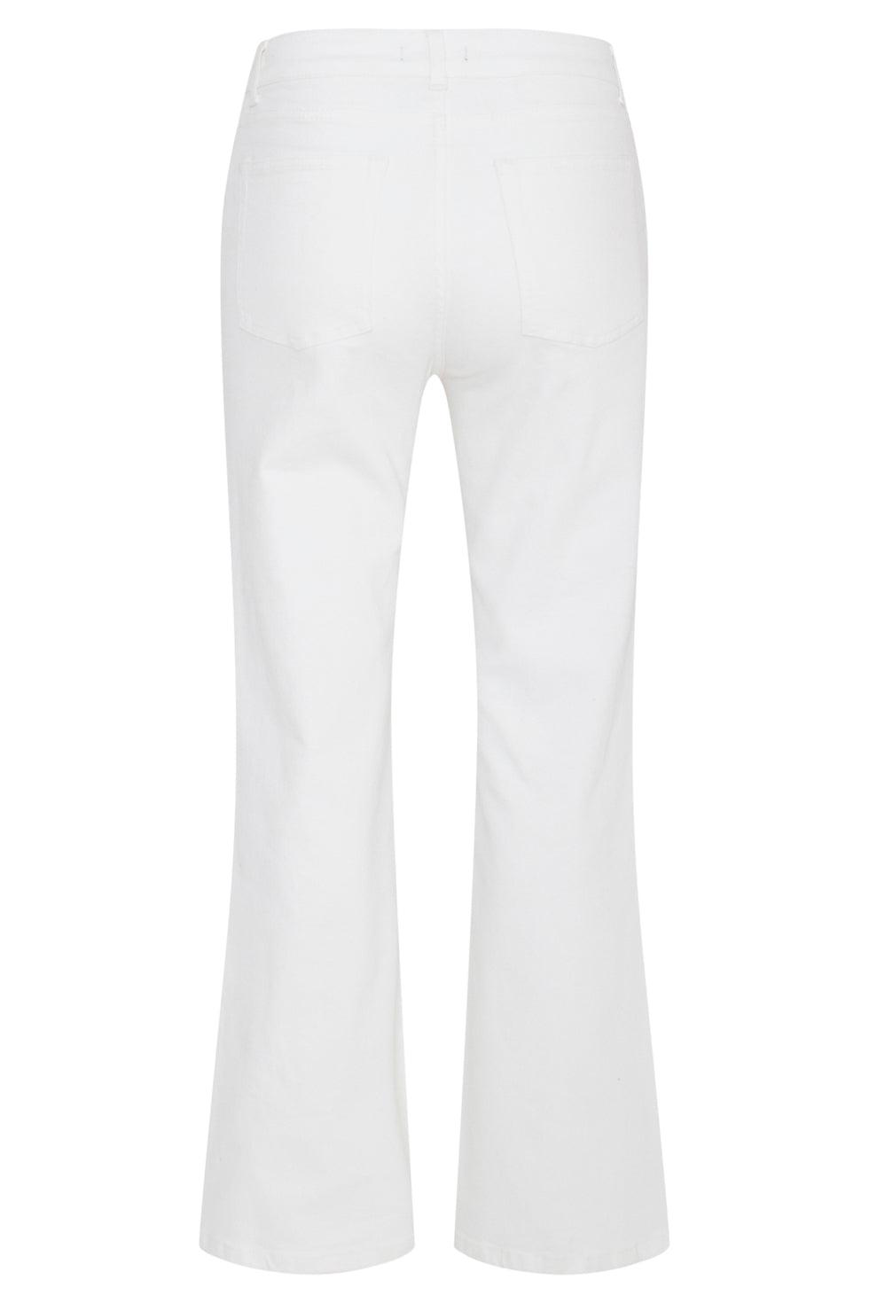 23171-000 Hoge Taille Witte Rechte Jeans Broek