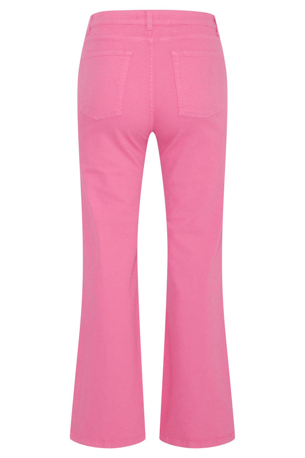 23171-420 Hoge Taille Roze Rechte Jeans Broek