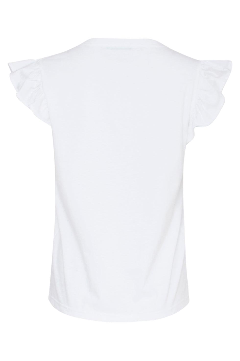 23202 T-Shirt Met Geborduurde Palmboomruches Mouwen | White-Green