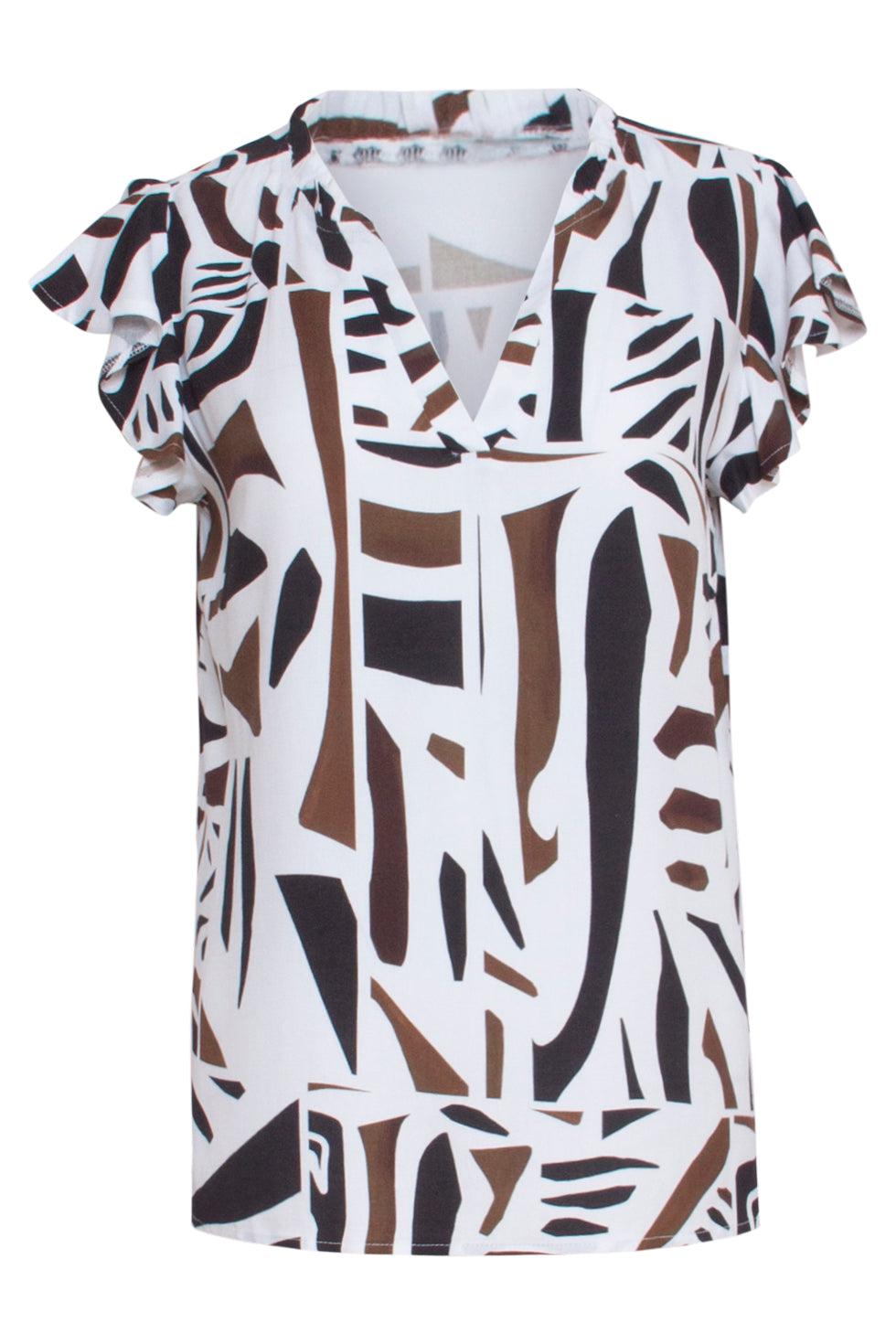 23209 Topabstracte Print Losvallend | Black-White