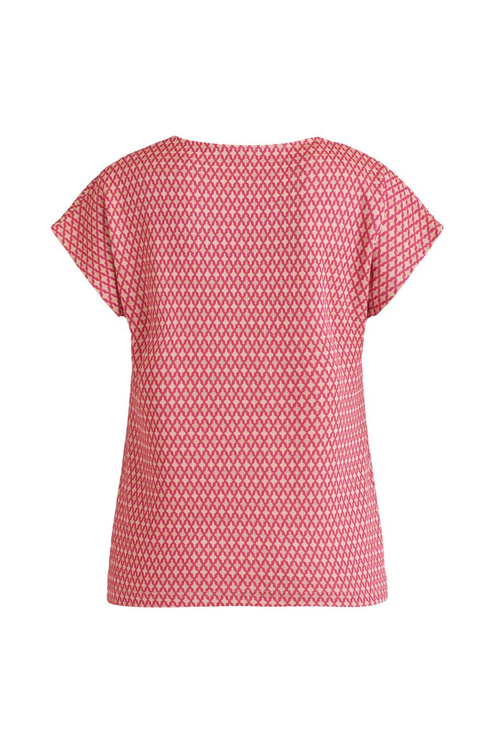 23222 Top Met Retro Print | Fuchsia-Gold