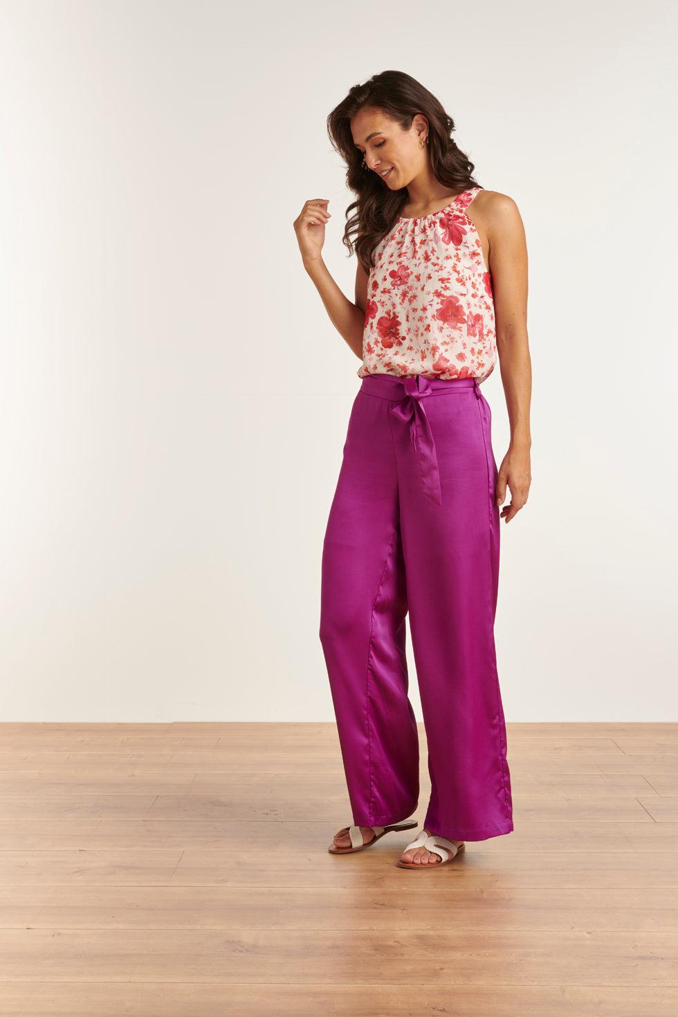 23305 Zomer Top Met - Bloemenprint | White-Red