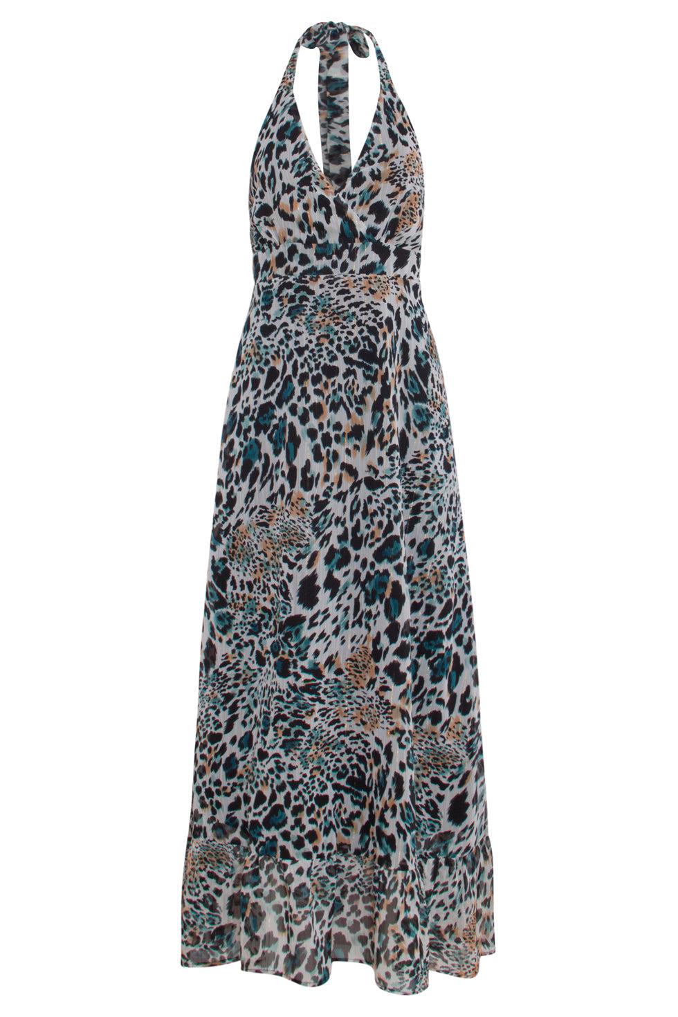 23323 Zomerjurk Met -Te Dierenprint Open Rug | White - Muticolour