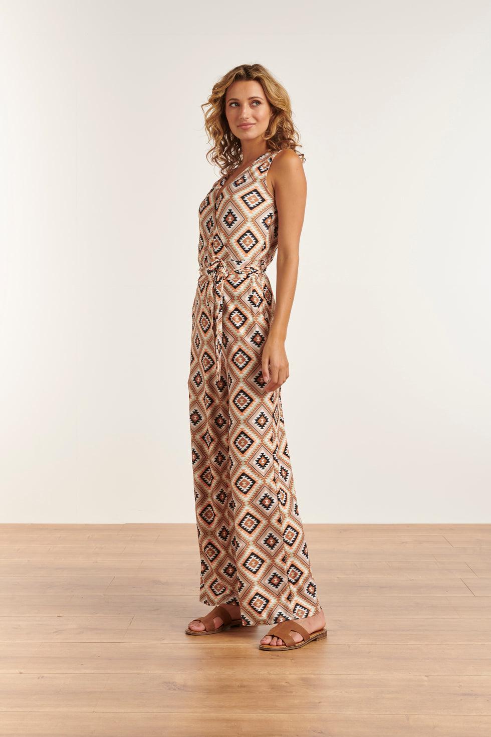 23337 Jumpsuit Met Grafische Print | Muticolour
