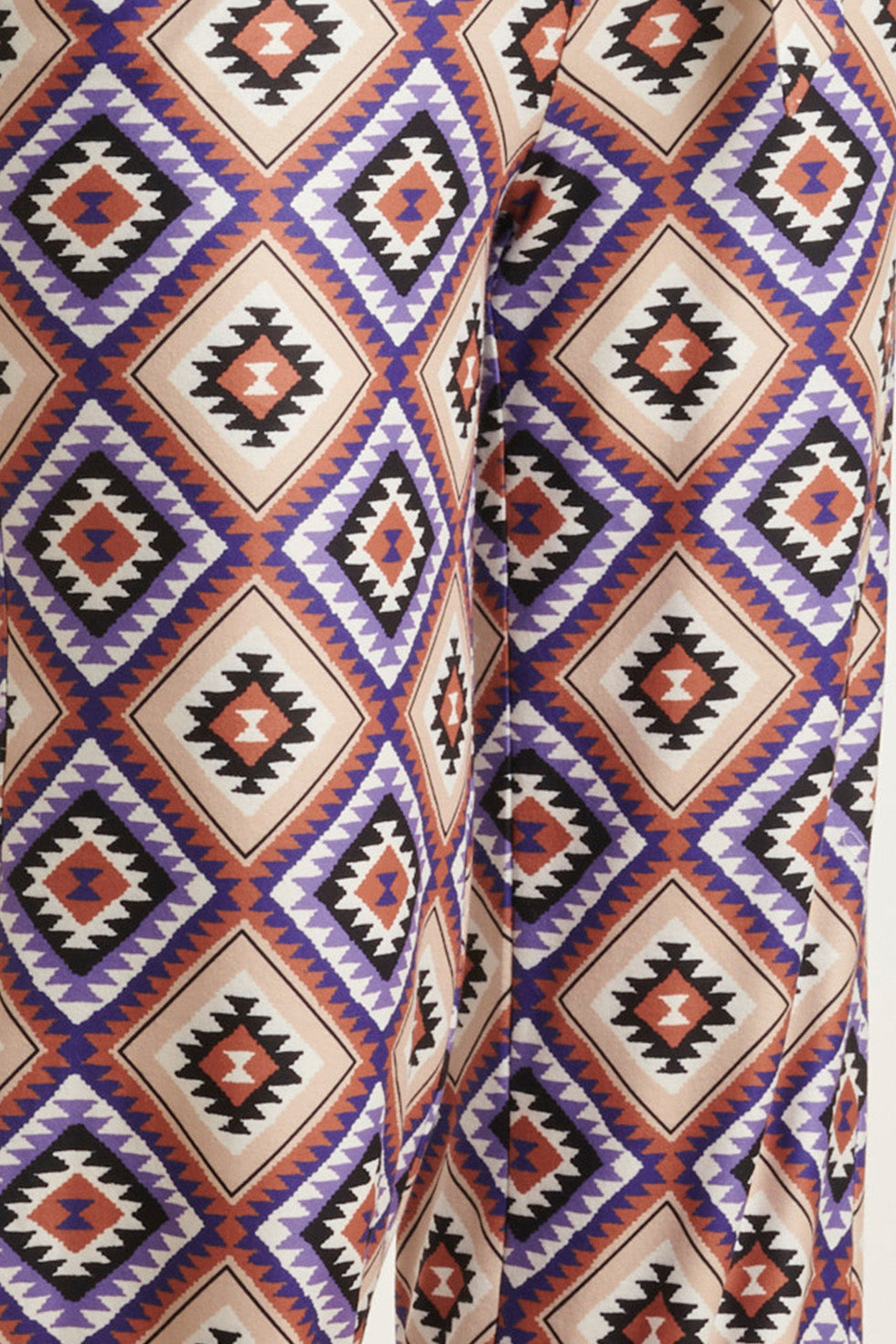 23337 Paars Zachte Stretch Aztec Print Zomer Jumpsuit | Purple-Multicolour