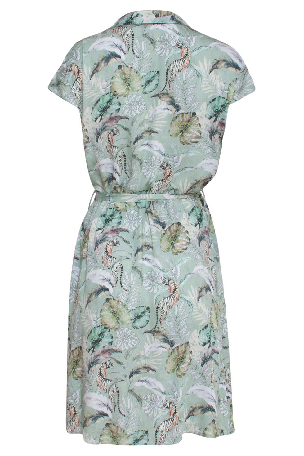 23344 Zomerjurk Met Jungle Print | Soft Green - Muticolour