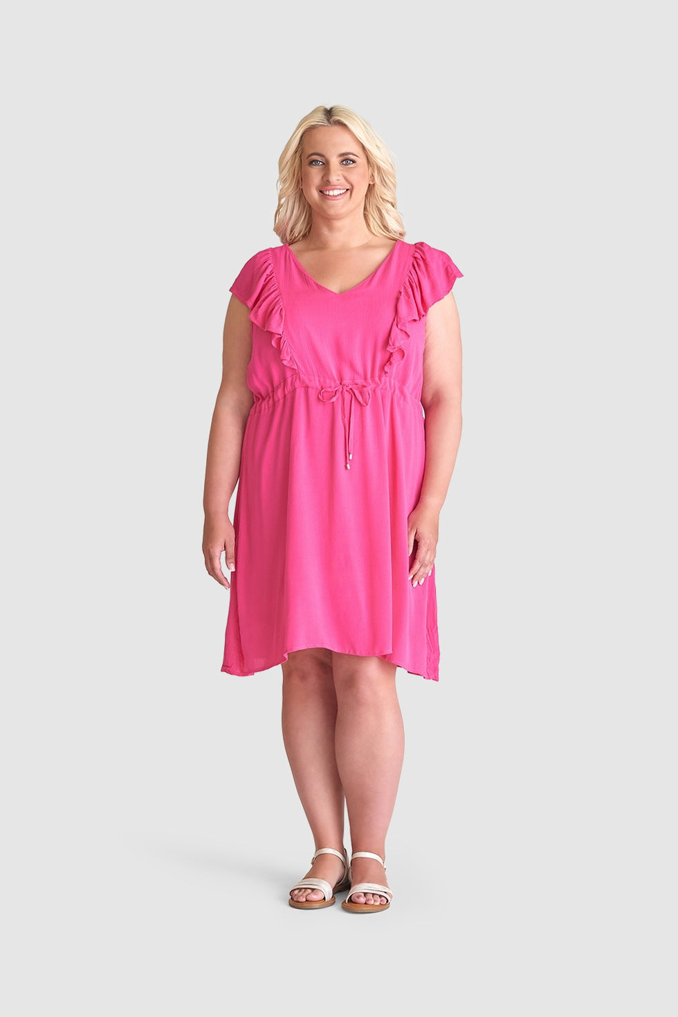 23361 Jurk Uni | Pink
