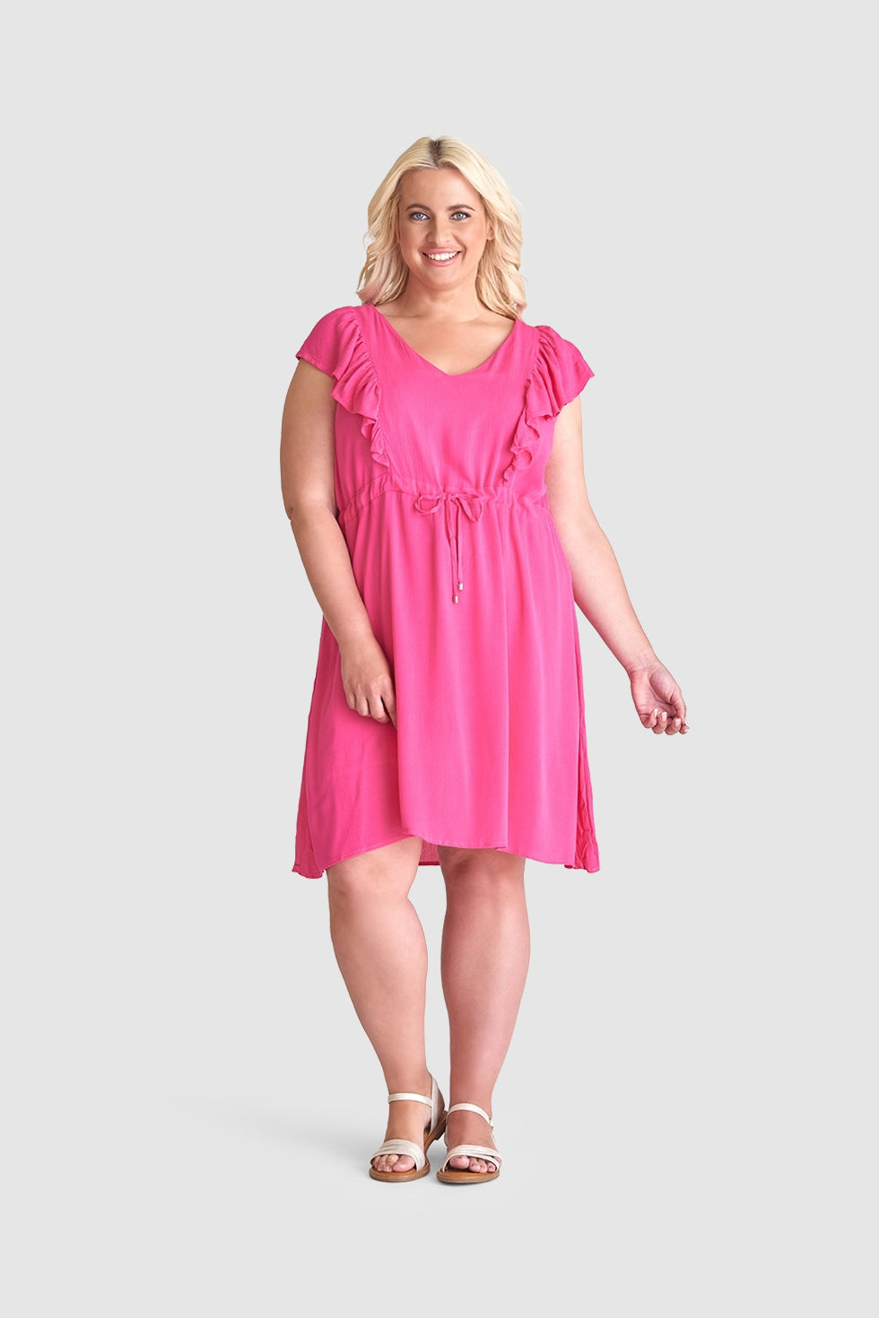23361 Jurk Uni | Pink
