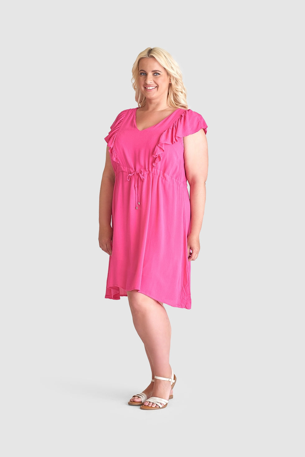 23361 Jurk Uni | Pink