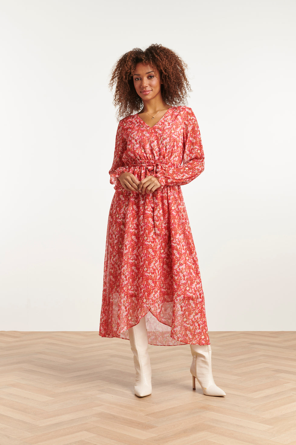 23504 Dames Ditsy Bloemenprint Wikkeljurk | Muticolour