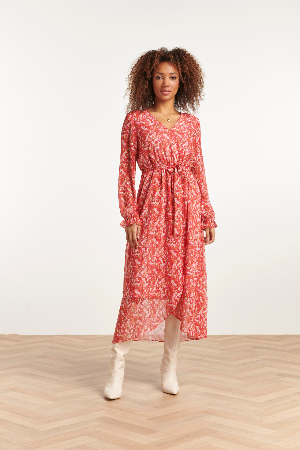 23504 Dames Ditsy Bloemenprint Wikkeljurk | Muticolour