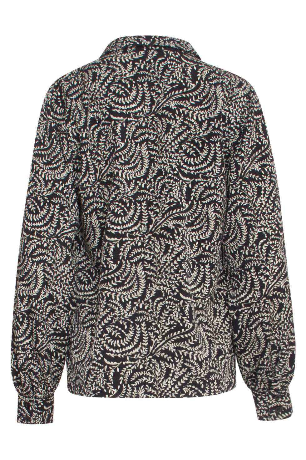 23508 Dames Semi Fitted Blouse Met Knoopsluiting | Black - Light Army
