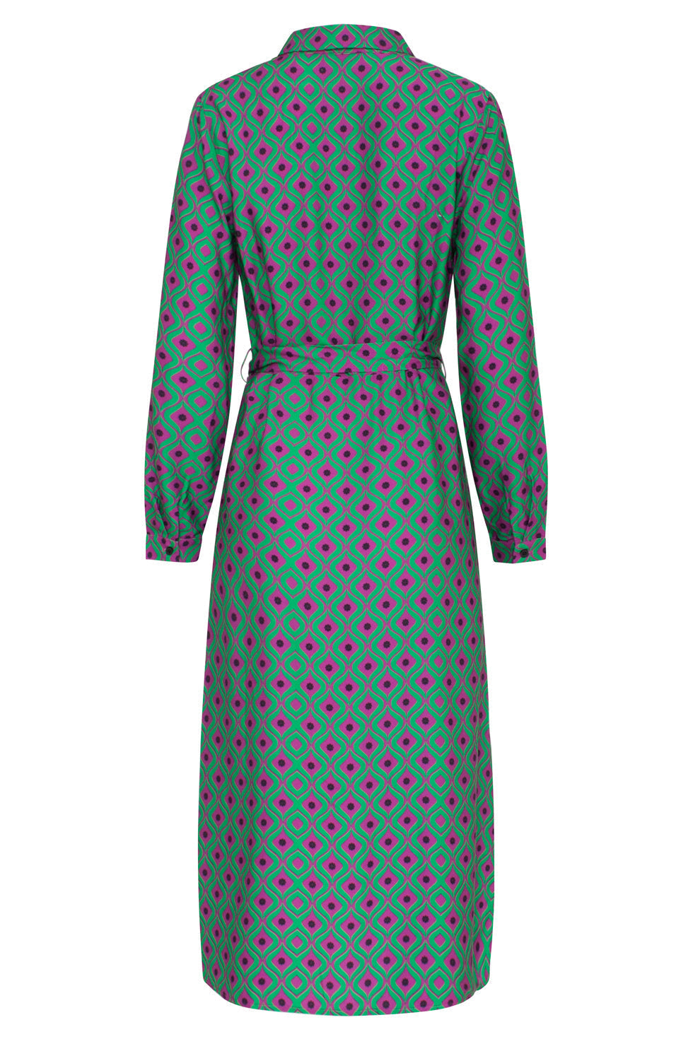 23536 Shirt Jurk Met Abstract Ornament Print | Purple-Green