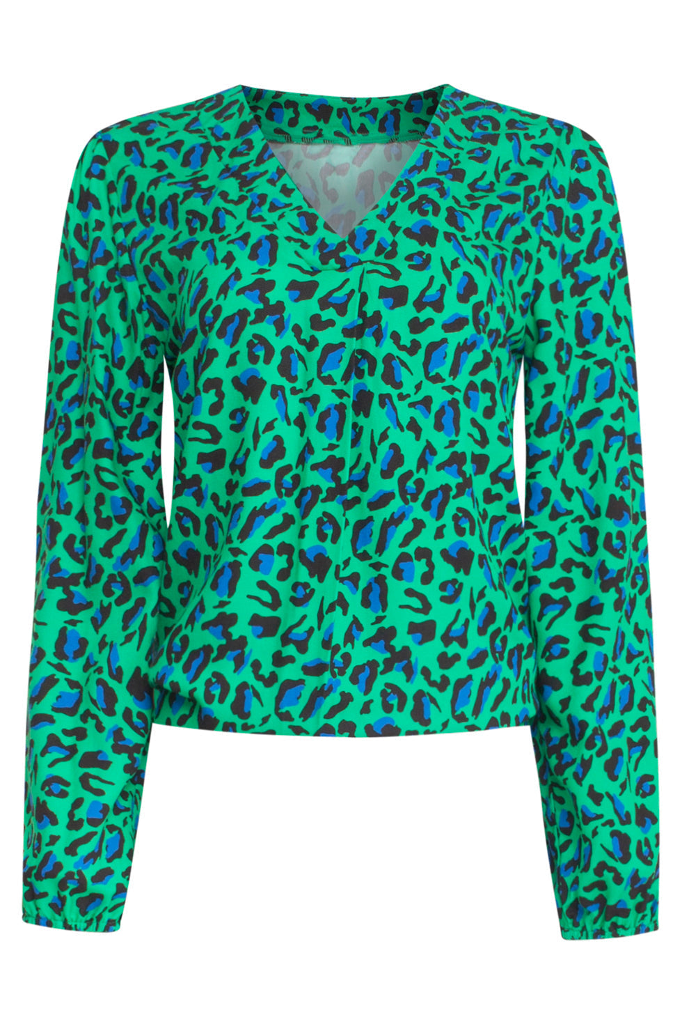 23561 Winter Top Levendige Animal Print | Green-Black