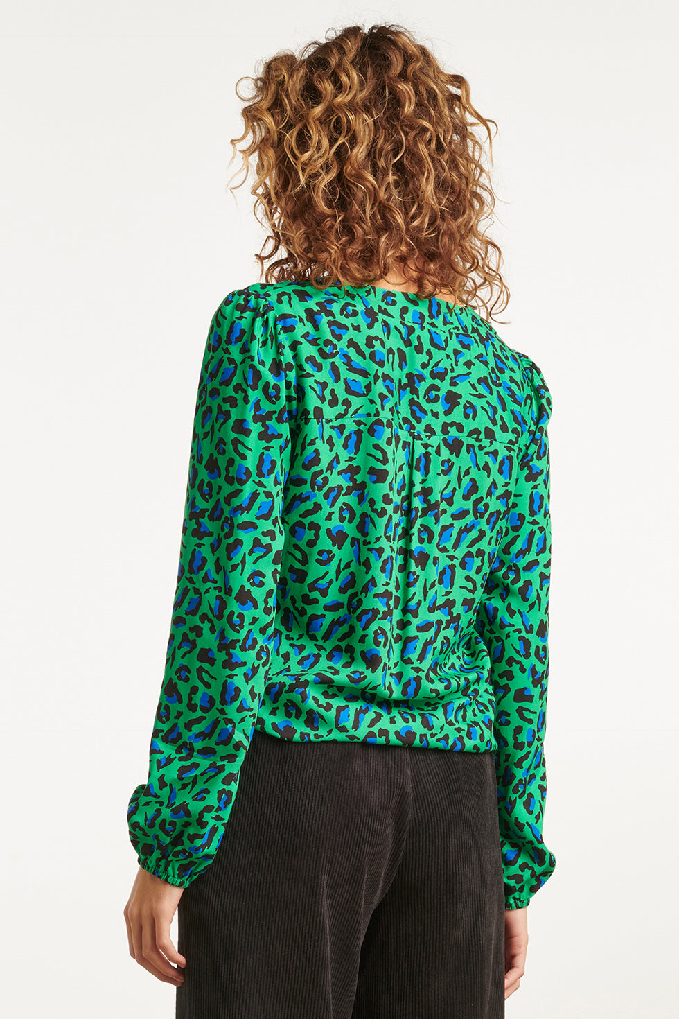 23561 Winter Top Levendige Animal Print | Green-Black