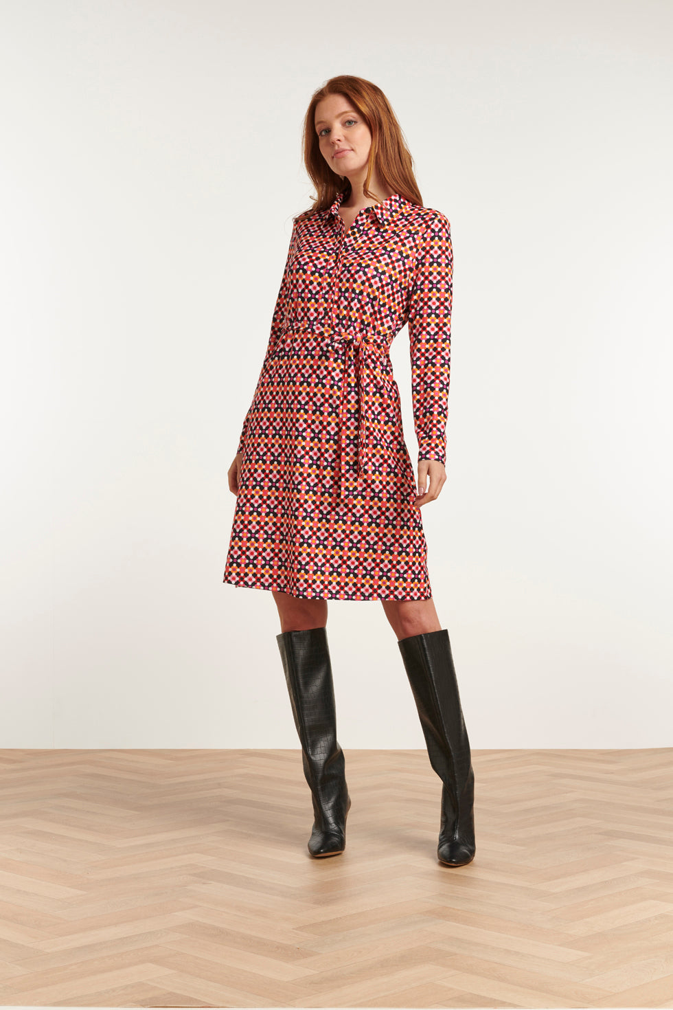 23565 Retro Shirt Jurk | Muticolour