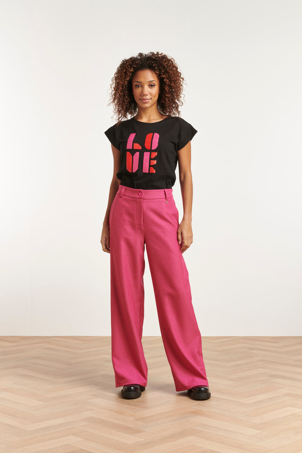 23574 Stijlvolle Wijde Broekfel Fuchsia | Pink