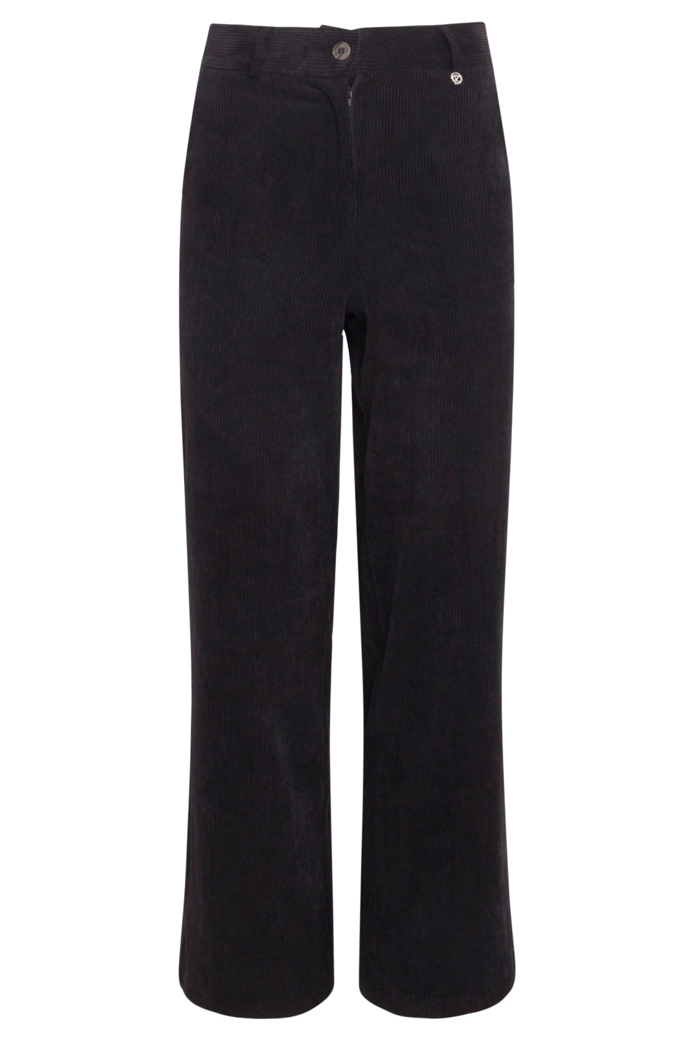 23581 Trendy Wijde Corduroy Broek | Black