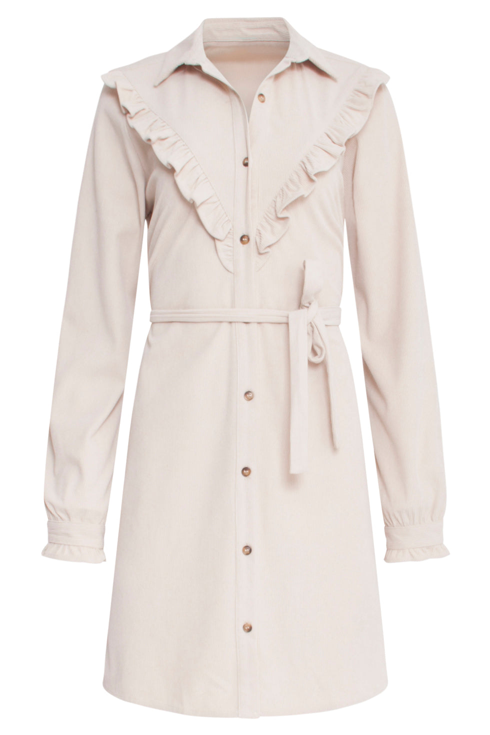 23582 Boho Western Corduroy Shirt Dress | Off White